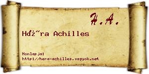 Héra Achilles névjegykártya